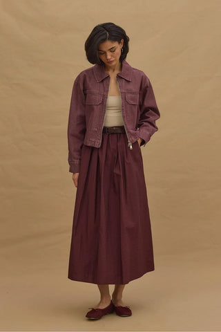 Büzgülü Etek Bordo - Fahhar Design