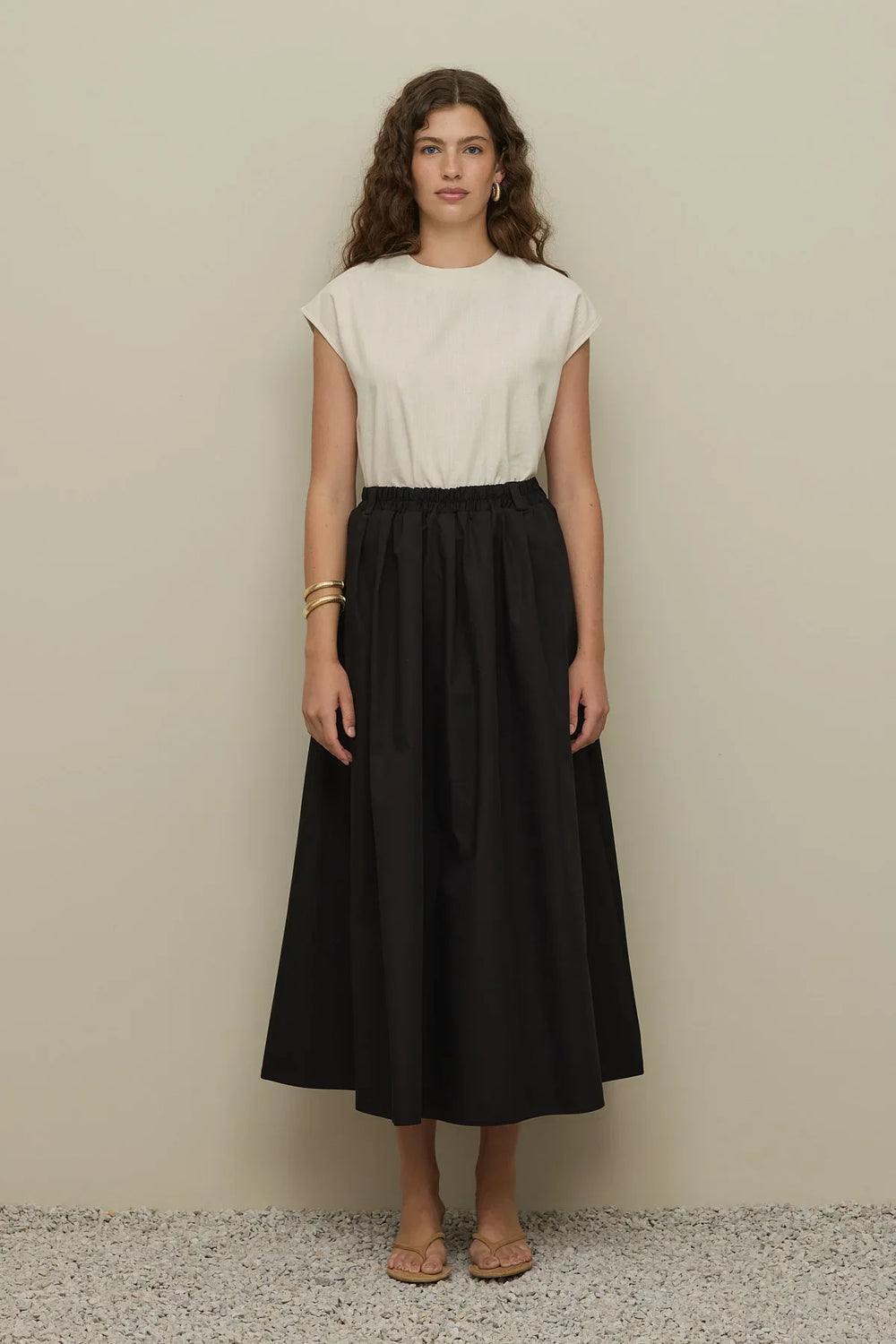 Gathered Skirt Black