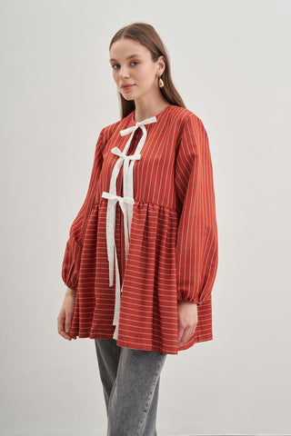 Büzgülü Kimono Kırmızı - Fahhar Design
