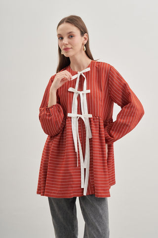 Büzgülü Kimono Kırmızı - Fahhar Design
