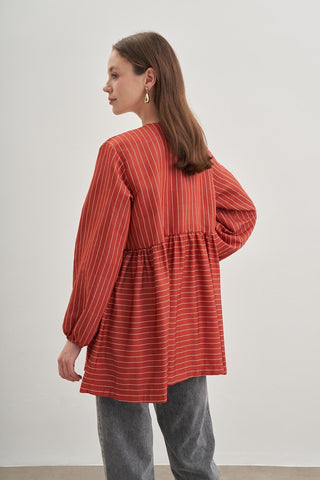 Büzgülü Kimono Kırmızı - Fahhar Design