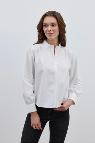 Büzgülü Kısa Gömlek Ekru - Fahhar Design