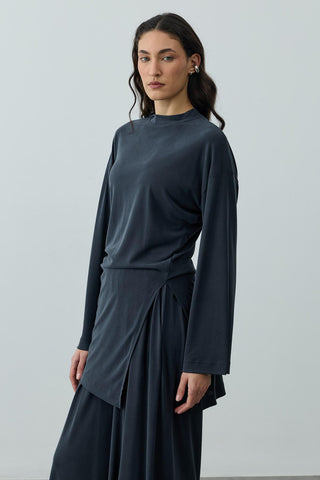 Büzgülü Modal Örme Takım Antrasit