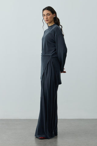 Büzgülü Modal Örme Takım Antrasit