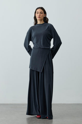 Büzgülü Modal Örme Takım Antrasit