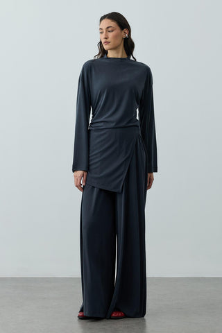 Büzgülü Modal Örme Takım Antrasit