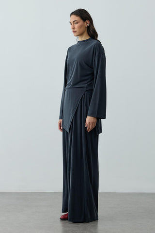 Büzgülü Modal Örme Takım Antrasit