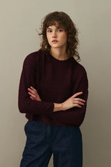 Büzgülü Viscone Kazak Bordo