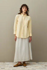 Çapraz Pileli Basic Gömlek Sarı