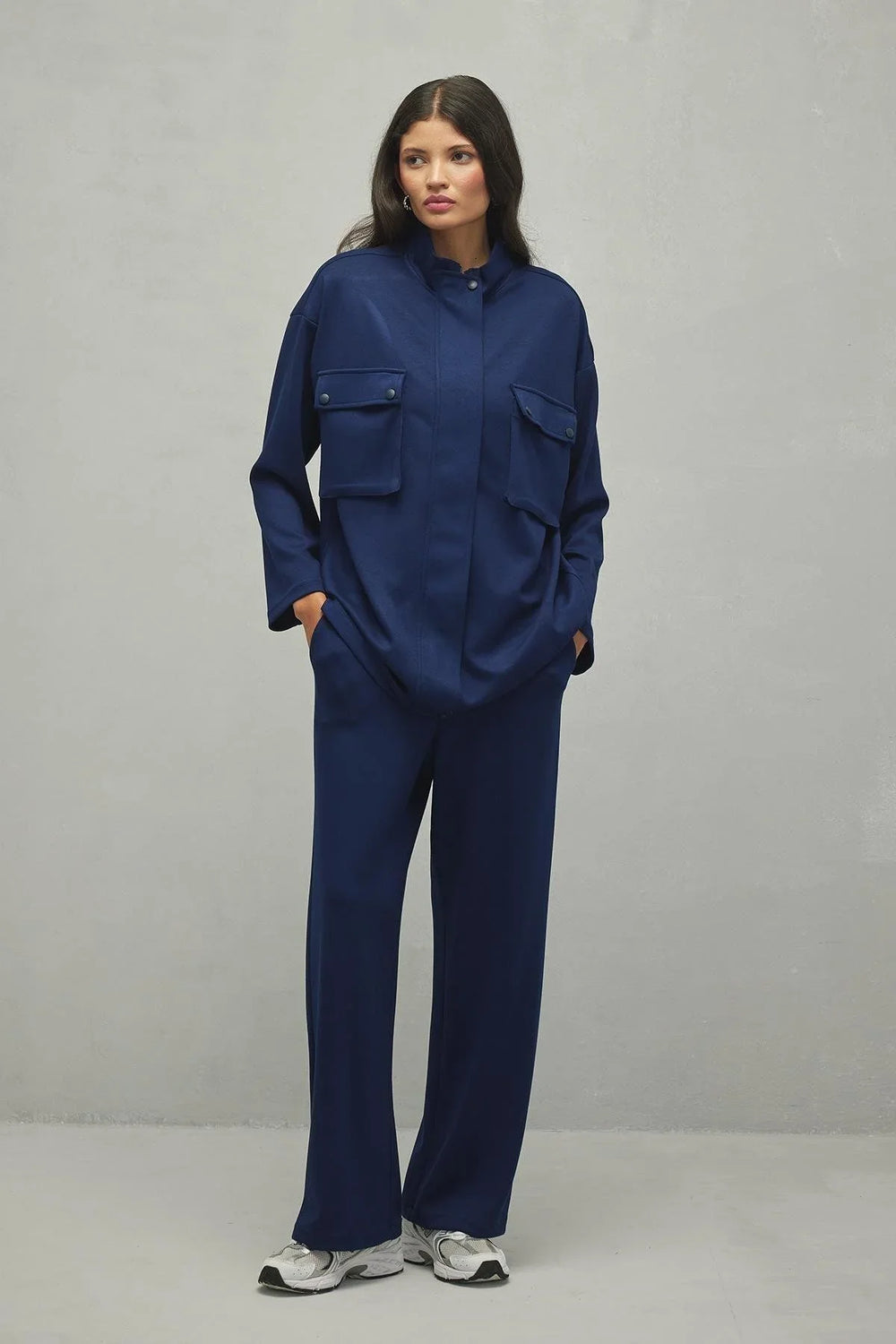 Soft Modal Suit with Pocket Detail, Navy Blue