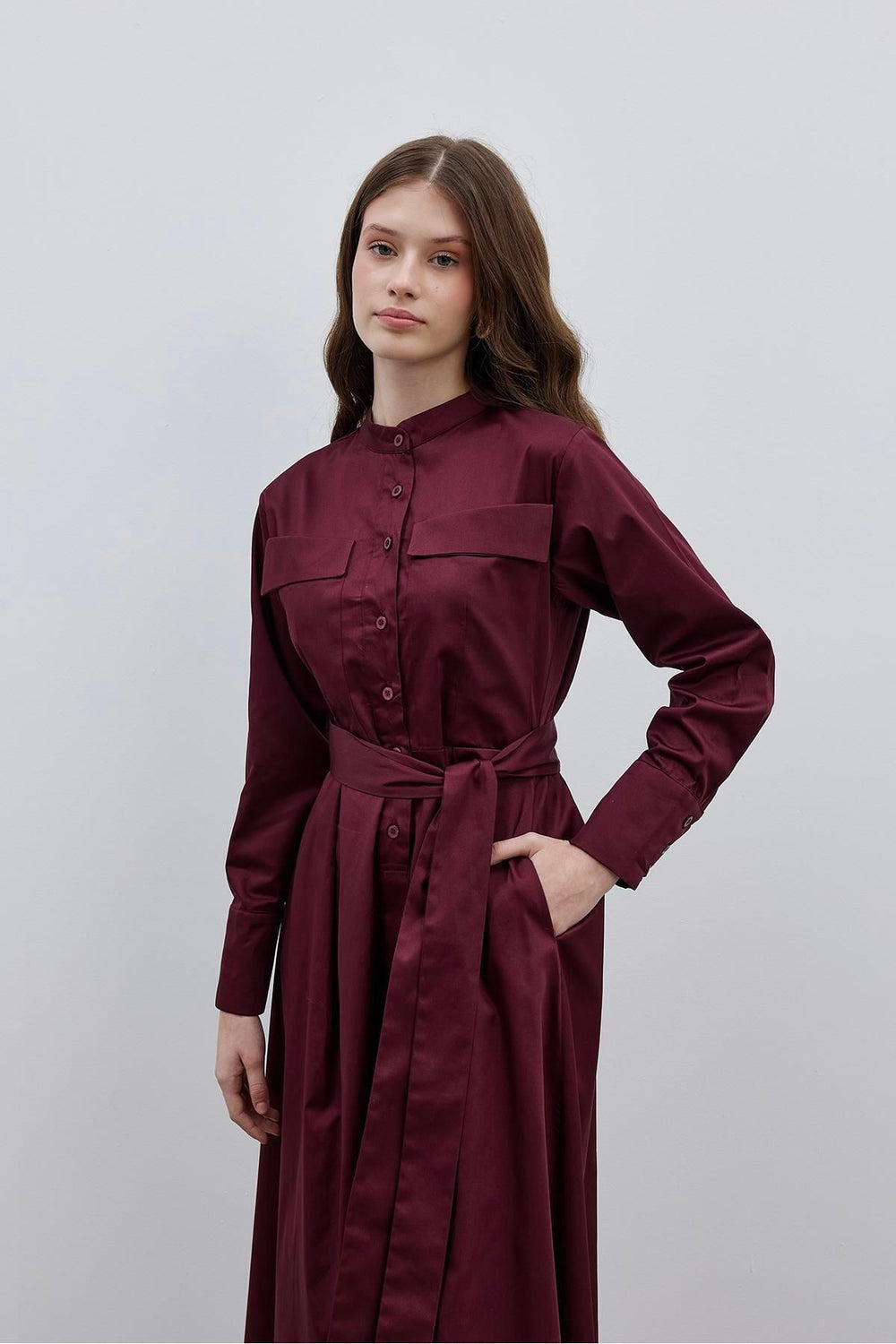 Cepli Elbise Bordo