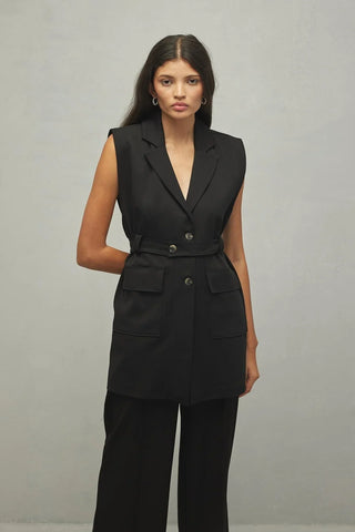 Women's Vest with Pockets, Black