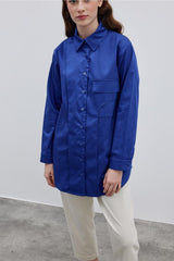 Pocket-Parted Shirt Navy Blue