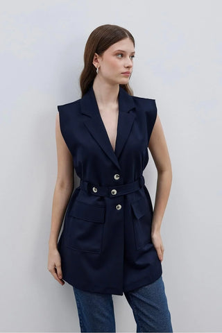 Pocket Vest Navy Blue
