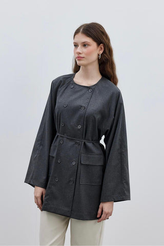 Çift Düğme Ceket Gri - Fahhar Design