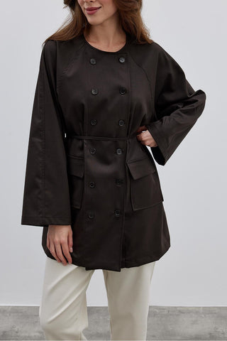 Double Button Jacket Brown