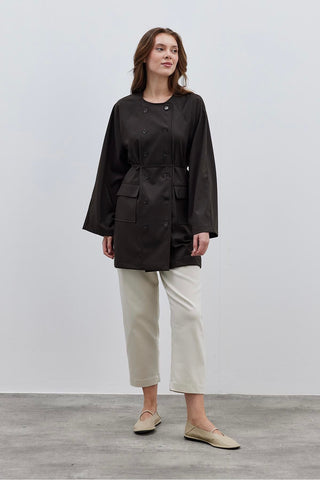 Çift Düğme Ceket Kahverengi - Fahhar Design