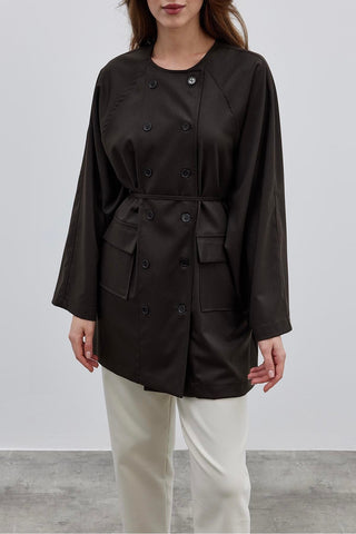 Çift Düğme Ceket Kahverengi - Fahhar Design