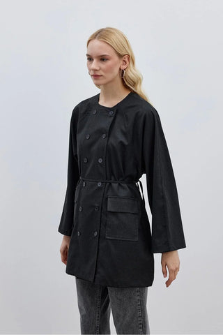 Çift Düğme Ceket Koyu Gri - Fahhar Design