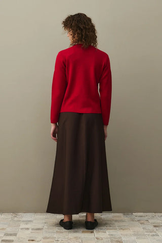 Çift Düğme Crop Hırka Kırmızı