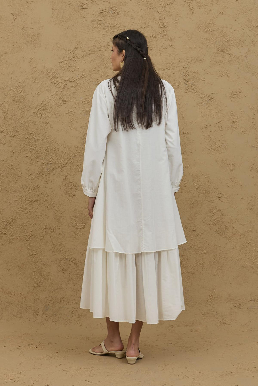 Double Layer Dress Ecru