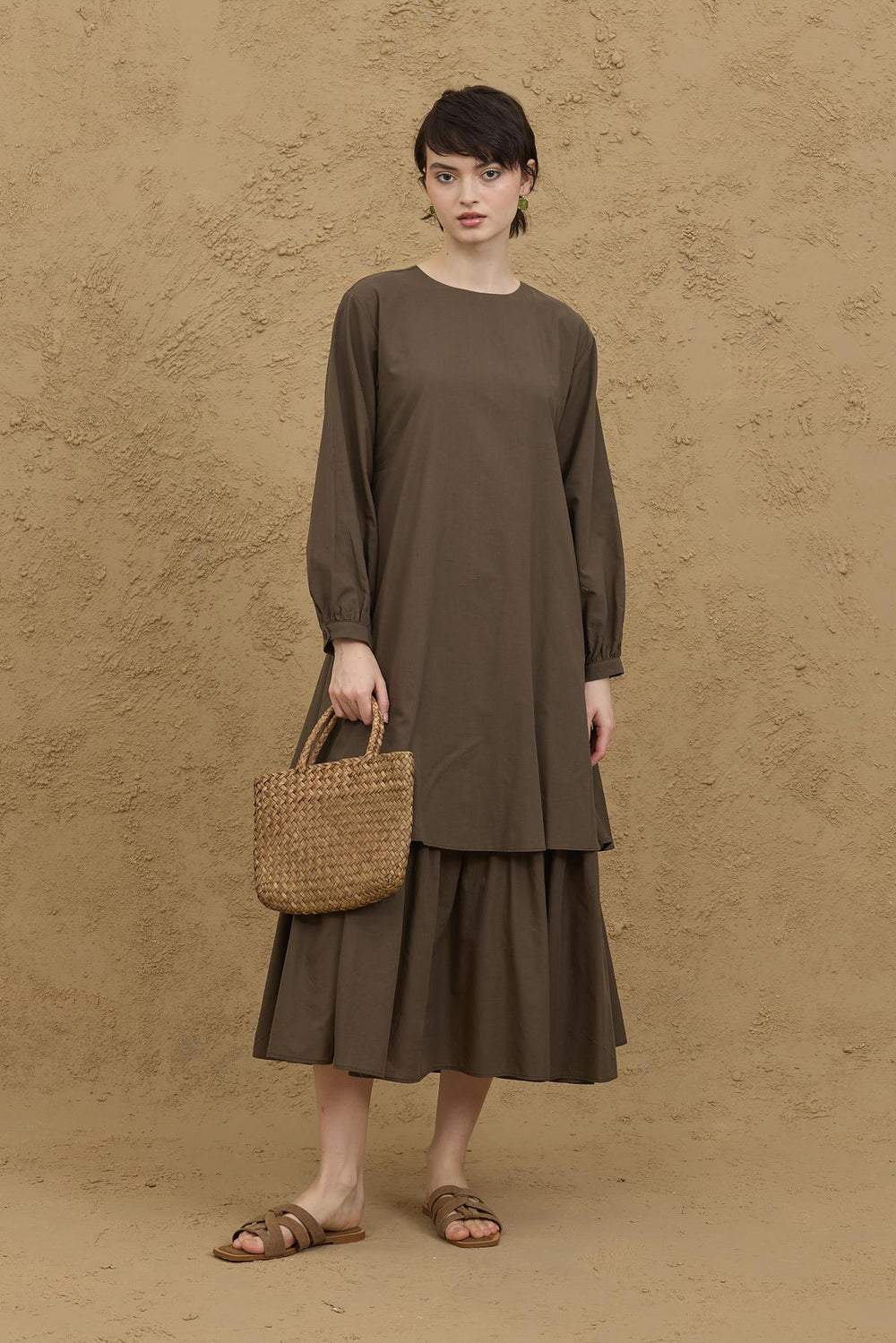 Double Layer Dress Khaki