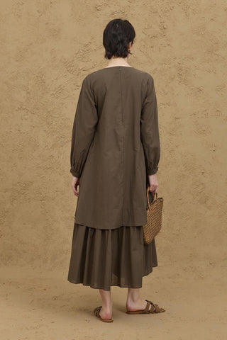 Çift Kat Elbise Haki - Fahhar Design