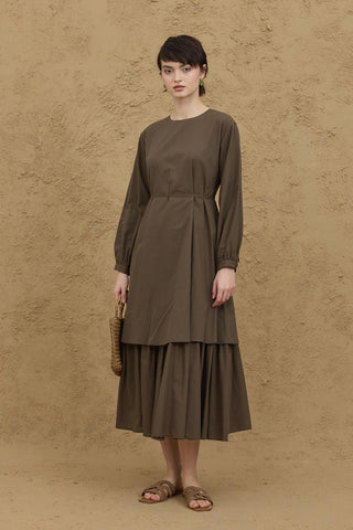 Çift Kat Elbise Haki - Fahhar Design