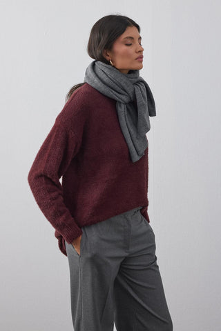 Çift Kat Fular Atkı Antrasit - Fahhar Design