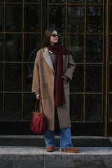 Çift Kat Fular Atkı Bordo