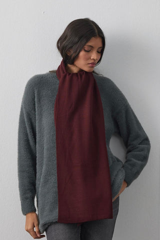Çift Kat Fular Atkı Bordo - Fahhar Design