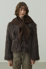 Çift Kat Fular Atkı Kahverengi