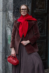 Çift Kat Fular Atkı Kırmızı