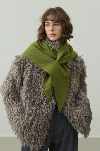 Çift Kat Fular Atkı Yağ Yeşili