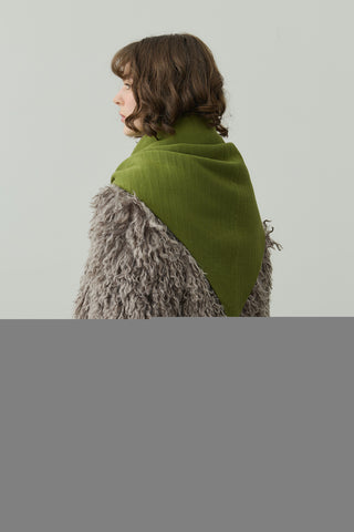 Çift Kat Fular Atkı Yağ Yeşili