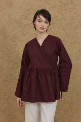 Double Breasted Kimono Burgundy