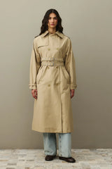 Çift Kemerli Trençkot Camel