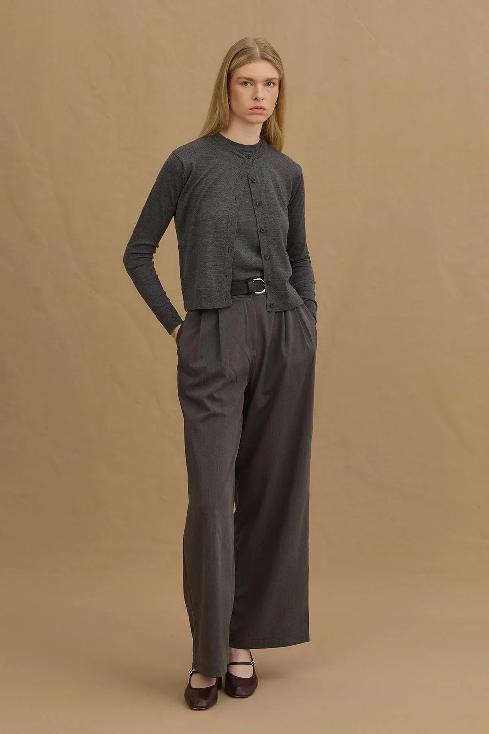 Double Pleated Trousers Anthracite