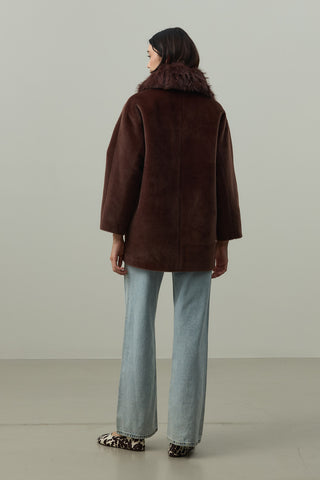 Çıkarılabilir Kürklü Bomb Kaban Kahverengi