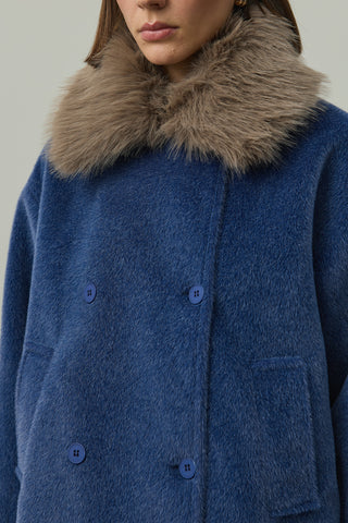 Çıkarılabilir Kürklü Bomb Kaban Mavi