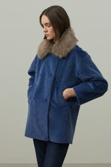 Çıkarılabilir Kürklü Bomb Kaban Mavi