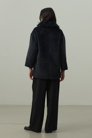 Çıkarılabilir Kürklü Bomb Kaban Siyah