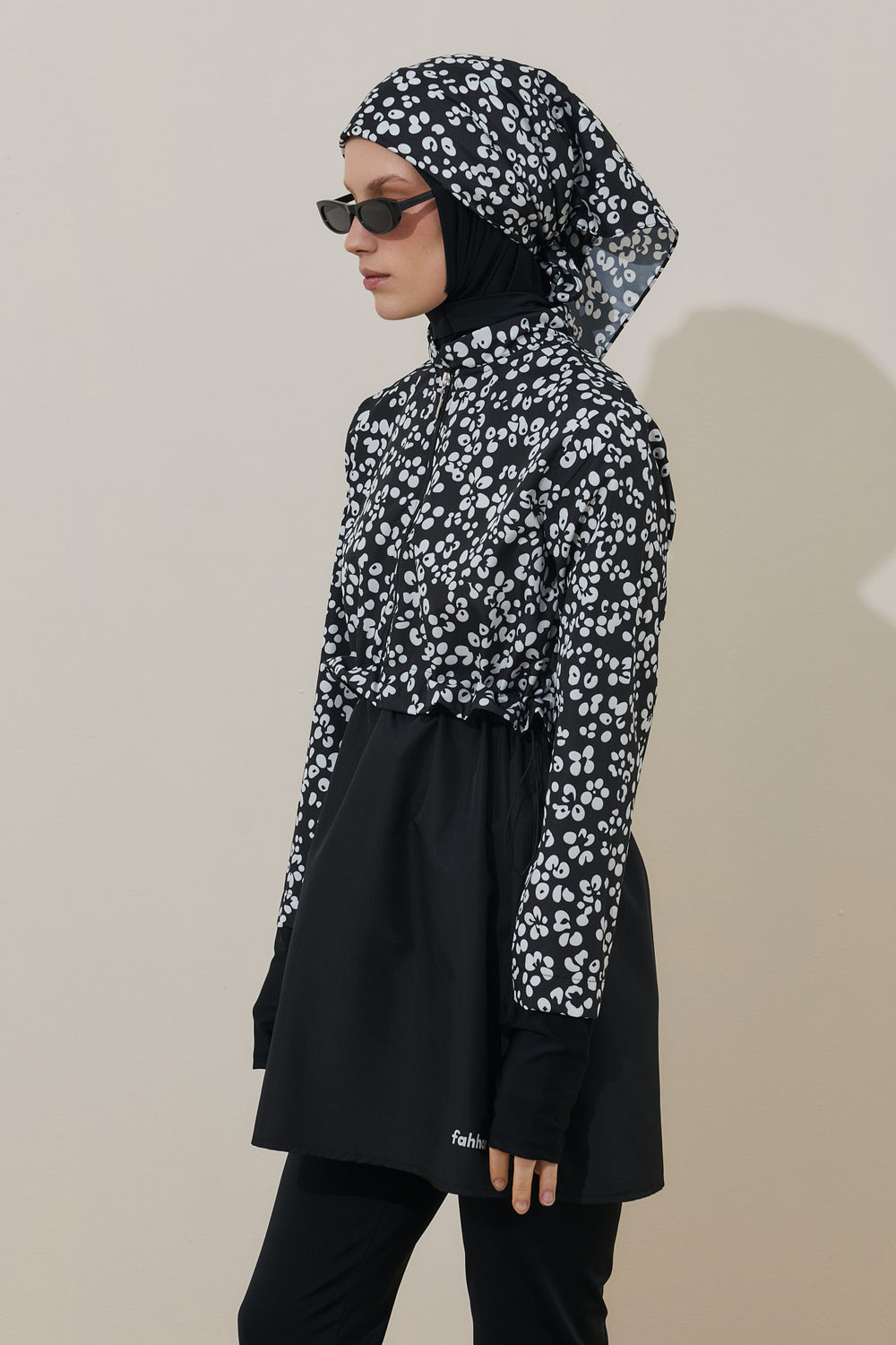 Çıtır Çiçek Desen Bandana Siyah