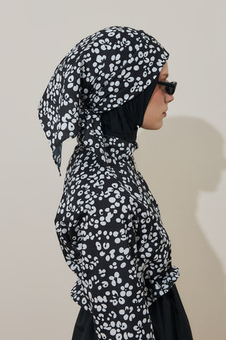 Çıtır Çiçek Desen Bandana Siyah