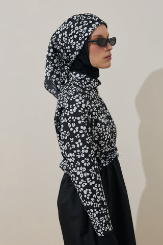 Çıtır Çiçek Desen Bandana Siyah