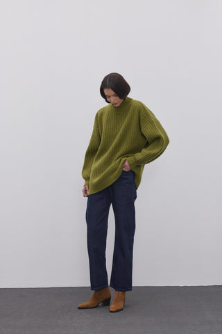 Çizgi Dokuma Basic Kazak Yeşil - Fahhar Design