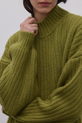 Çizgi Dokuma Basic Kazak Yeşil - Fahhar Design