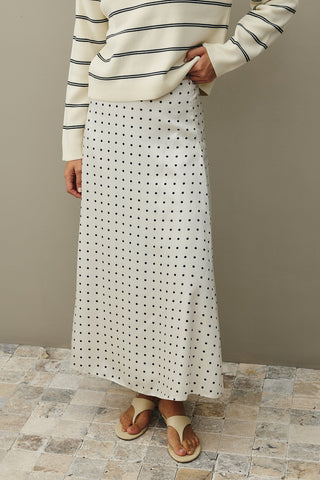 Striped Basic Knit Sweater Ecru