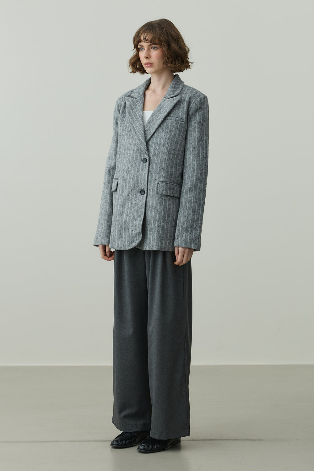 Striped Cashmere Jacket Anthracite