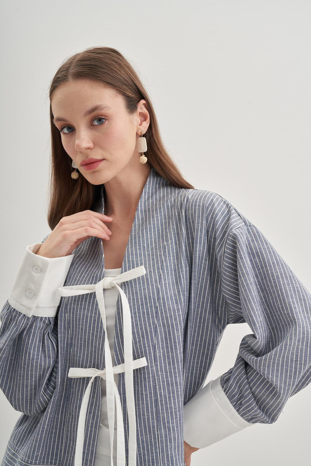 Striped Kimono Navy Blue